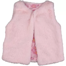 Rózsaszín prémes mellény (80) baba