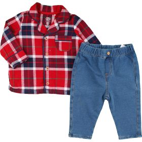 Kockás-kék szett (68) baba