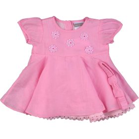 Virágos rózsaszín ruha (68) baba