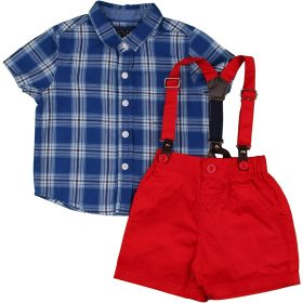 Kockás-piros szett (68) baba