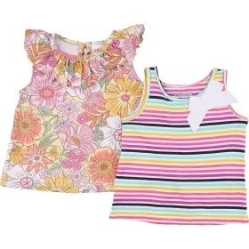 Virágos-csíkos felső szett (68) baba