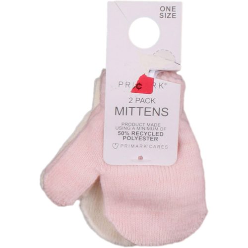 Primark Rózsaszín-törtfehér kesztyű szett (0-6 hó) baba