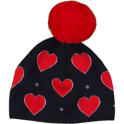 Szíves kék sapka (6-10 év) lány