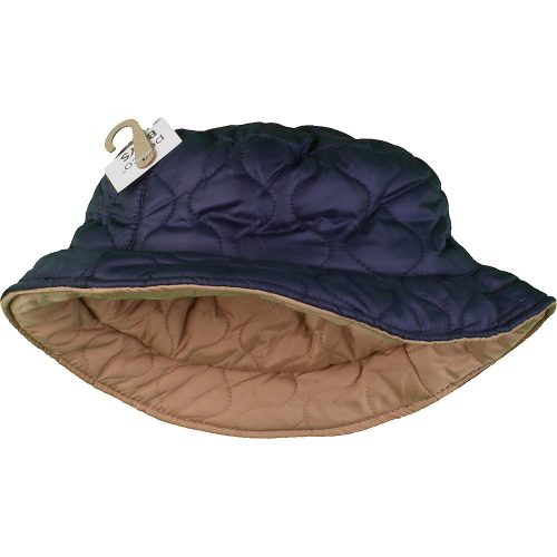 Kék-drapp kifordítható sapka (6-10 év) fiú