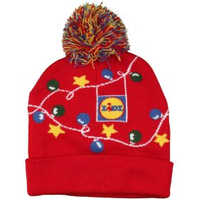 Mintás piros sapka (6-10 év) fiú