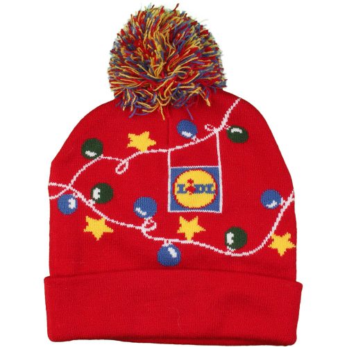 Mintás piros sapka (6-10 év) fiú