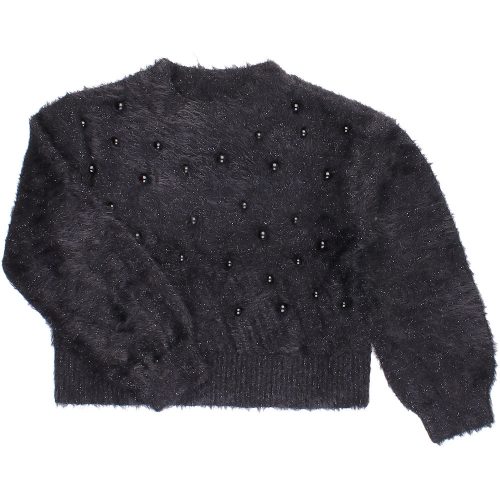 Gyöngyös fekete pulóver (104) kislány