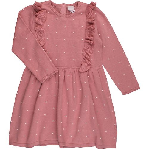 H&M Pöttyös mályva kötött ruha (98) kislány