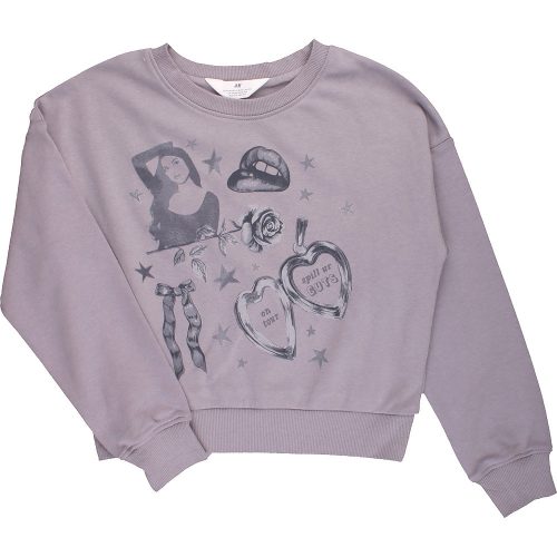 H&M Mintás szürke pulóver (134-140) lány