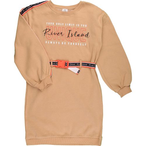 River Island Feliratos bézs ruha (140) lány