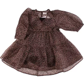 Next Mintás barna ruha (98) kislány