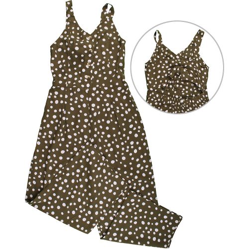 M&Co Pöttyös khaki jumpsuit (146) lány