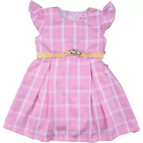 Kockás rózsaszín ruha (92-98) kislány