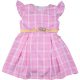 Kockás rózsaszín ruha (92-98) kislány
