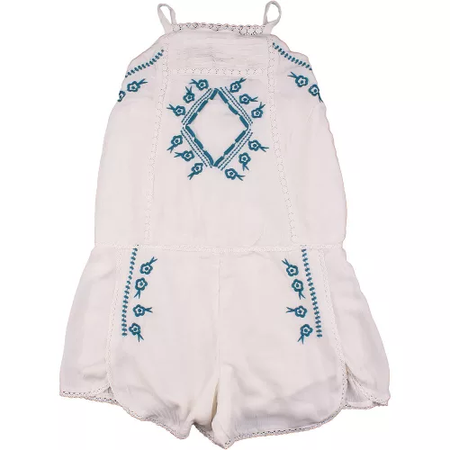 Next Hímzett törtfehér playsuit (122) kislány