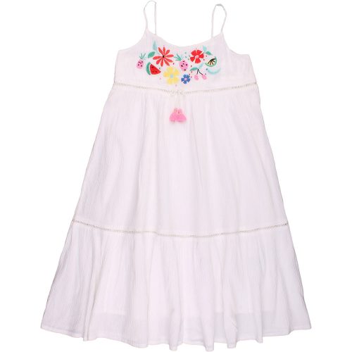 H&M Hímzett fehér ruha (128) kislány