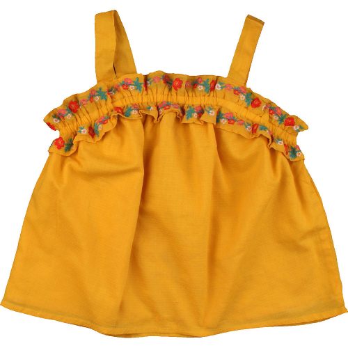 Matalan Hímzett sárga felső (86) baba