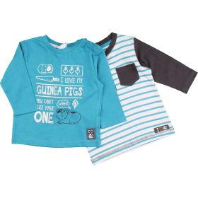 Csíkos-kék felső szett (68) baba