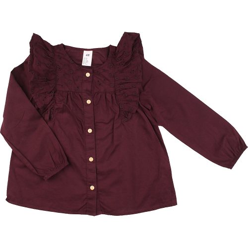 H&M Fodros bordó blúz (104) kislány