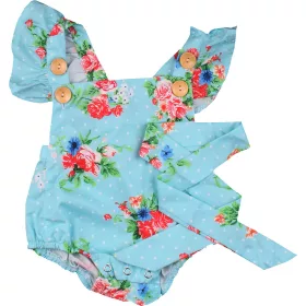 Virágos kék napozó (68-74) baba