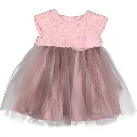 St Bernard Rózsaszín-szürke tüllruha (62) baba