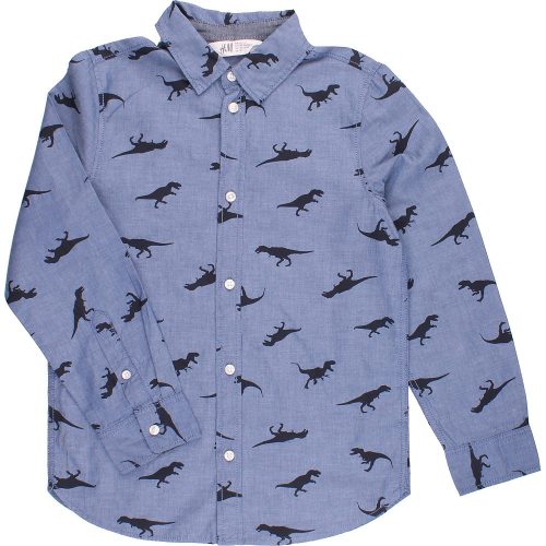 H&M Dínós kék ing (128) kisfiú