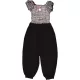 Mintás-fekete jumpsuit (116) kislány