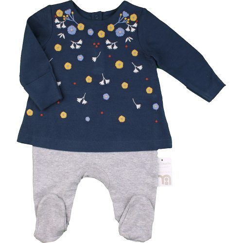 Mothercare Virágos-szürke rugdalózó (62) baba