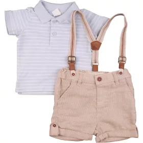 Csíkos-bézs szett (62) baba