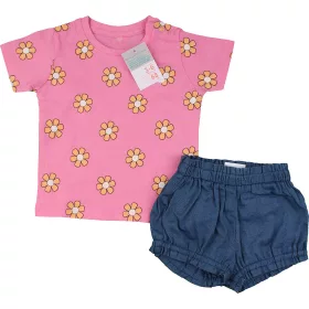 Virágos-kék szett (68) baba