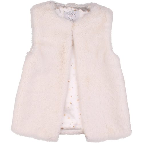 Primark Törtfehér prémes mellény (110) kislány