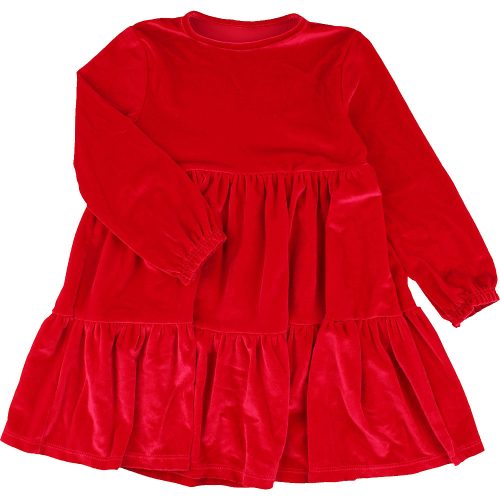 F&F Piros bársony ruha (104) kislány