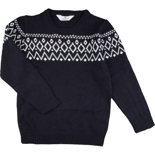 H&M Mintás kék pulóver (140) fiú