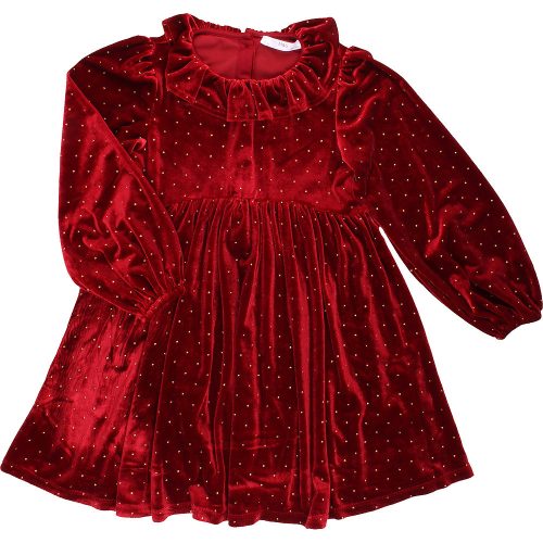 Marks&Spencer Bordó bársony ruha (122) kislány