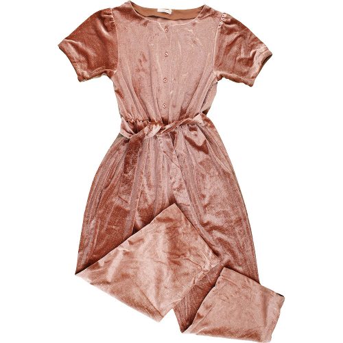 Csillogó bársony jumpsuit (140) lány
