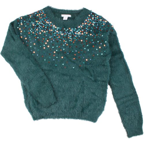 Primark Flitteres zöld pulóver (152) lány