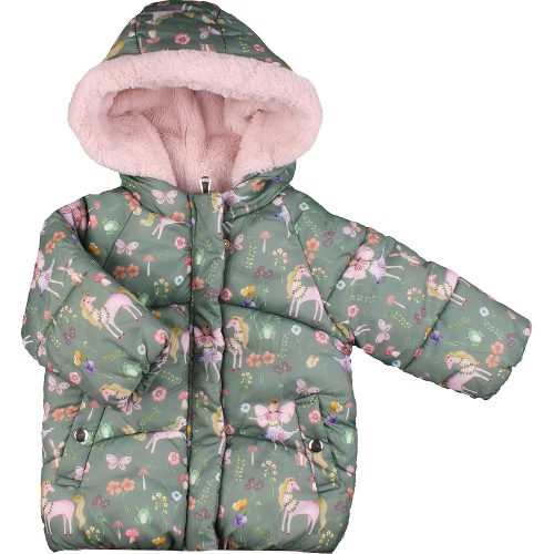 Next Mintás zöld kabát (80) baba