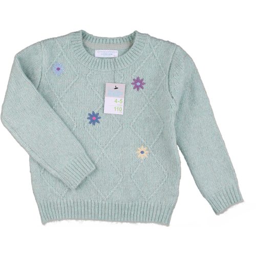 Primark Virágos zöld pulóver (110) kislány