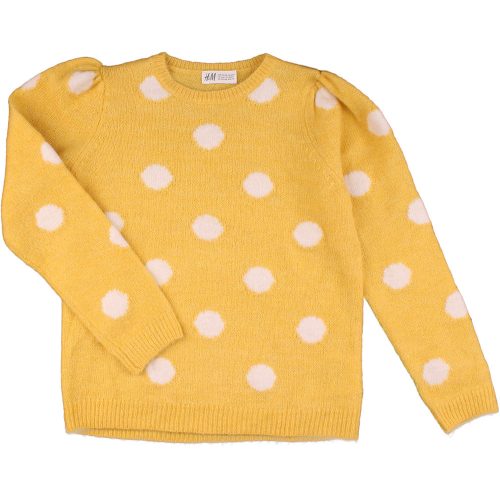 H&M Pöttyös sárga pulóver (122-128) kislány