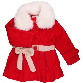 Piros szövetkabát (116) kislány
