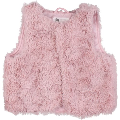 H&M Rózsaszín prémes mellény (110-116) kislány