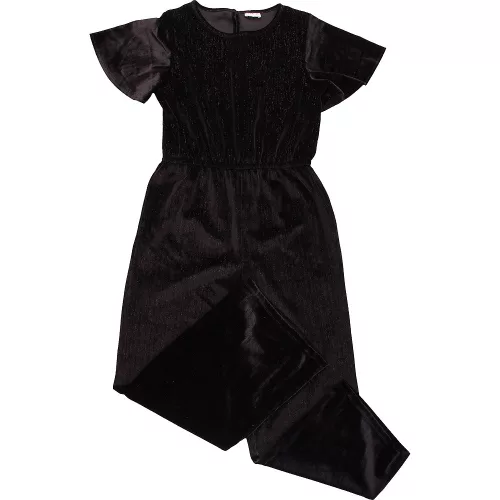 F&F Fekete bársony jumpsuit (146) lány