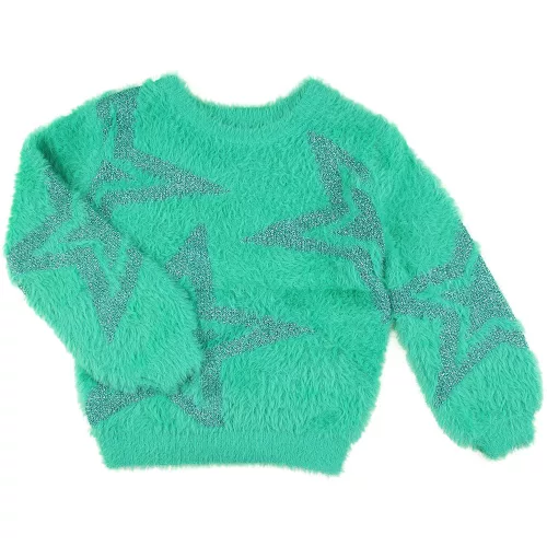 Csillagos zöld pulóver (110) kislány