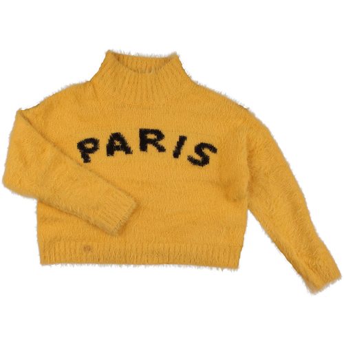 Primark Feliratos sárga pulóver (128) kislány