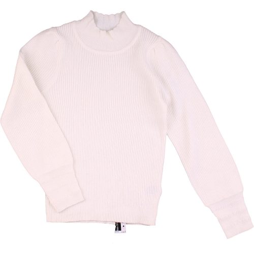 Törtfehér bordázott pulóver (116) kislány