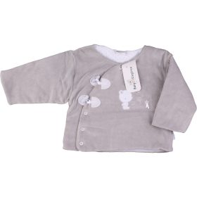 Szürke plüss kabát (68-74) baba