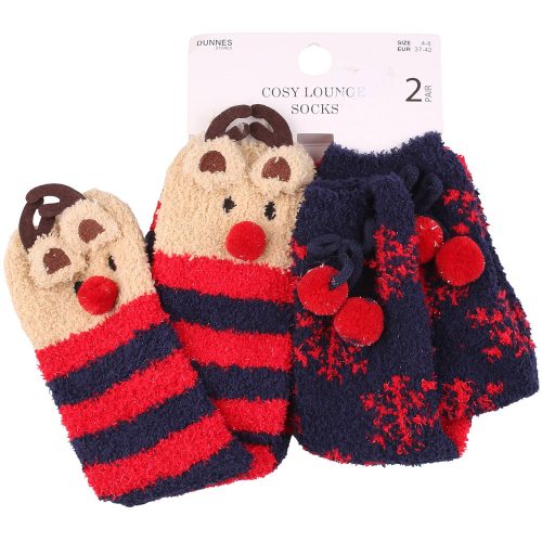 Rudolf-mintás meleg lány zokni szett (37-39)