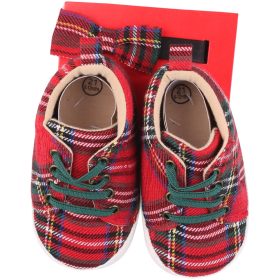 Kockás piros baba kocsicipő (21)