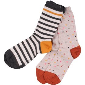 Pöttyös-csíkos lány zokni szett (26-28)