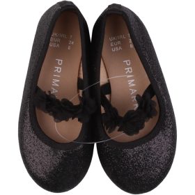 Virágos fekete kislány balerina cipő (24)